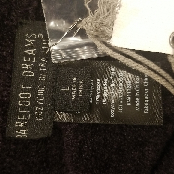 💕BAREFOOT DREAMS💕 CozyChic Ultra Lite Leggings ~ Black Large L NWT - Picture 15 of 16